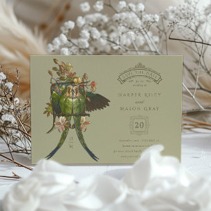 Antique Charm Parrot 'Save the Date'-inbjudan Inbjudningar