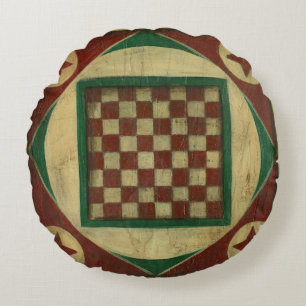 Antique Checkerboard av Ethan Harper Rund Kudde
