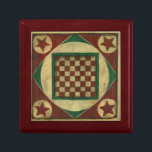 Antique Checkerboard av Ethan Harper Smyckeskrin<br><div class="desc">En schackbräda som också fungerar som konst? Dubbla njutningen! Denna antika kartong skapades av Ethan Harper. Lägg den på väggen,  eller ring en vän och starta ett spel med checkers!</div>