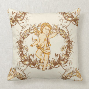 Antique Cherub Wandan Mönster Dekorativ kudde