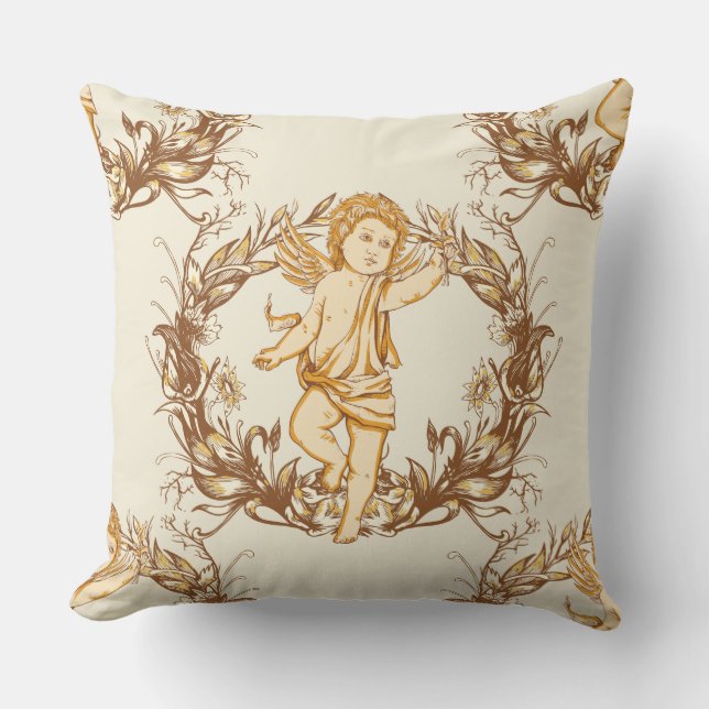 Antique Cherub Wandan Mönster Dekorativ kudde (Framsida)