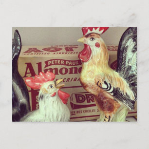 Antique Chickens Vykort