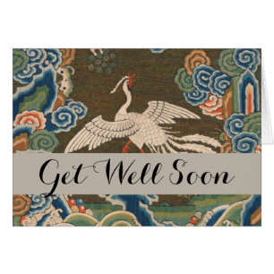 Antique chinese bird artwork tapestry phoenix hälsningskort