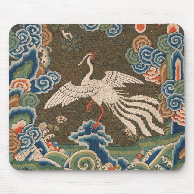 Antique chinese bird artwork tapestry phoenix musmatta (Framsidan)