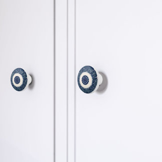 Antique Chinese Blue and White Löv Mönster Knopp