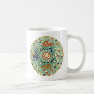 Antique Chinese Circle Blue-Grönt Kaffemugg