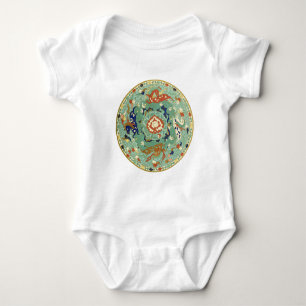 Antique Chinese Circle Blue-Grönt T Shirt