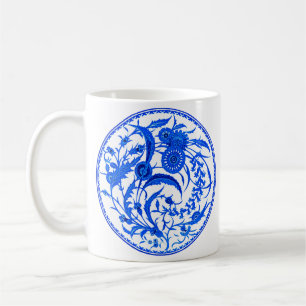 Antique Chinese Jacobean Blommigt - Cobalt Blue Kaffemugg