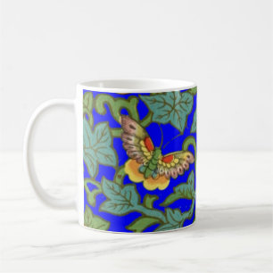 Antique Chinese Porcelain-blommor och Butterflies Kaffemugg