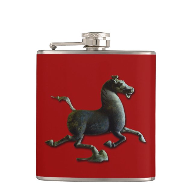 Antique Chinese Sculpture Horse Year Zodiac Flask Fickplunta (Framsidan)