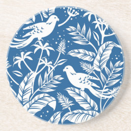 Antique Chinoiserie Bird Blommigt Blue & White Underlägg