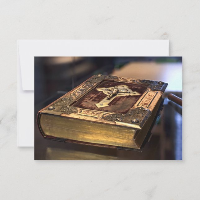 Antique Christian Bible Tack Kort (Framsida)