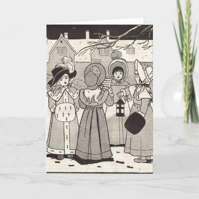 antique christmas-kort helgkort (Framsida)