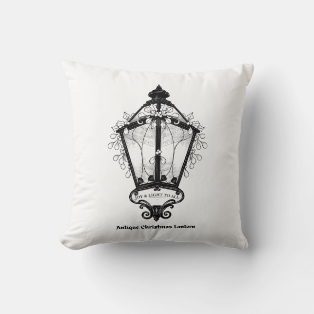 Antique Christmas Lantern T-Shirt Kudde (Framsida)