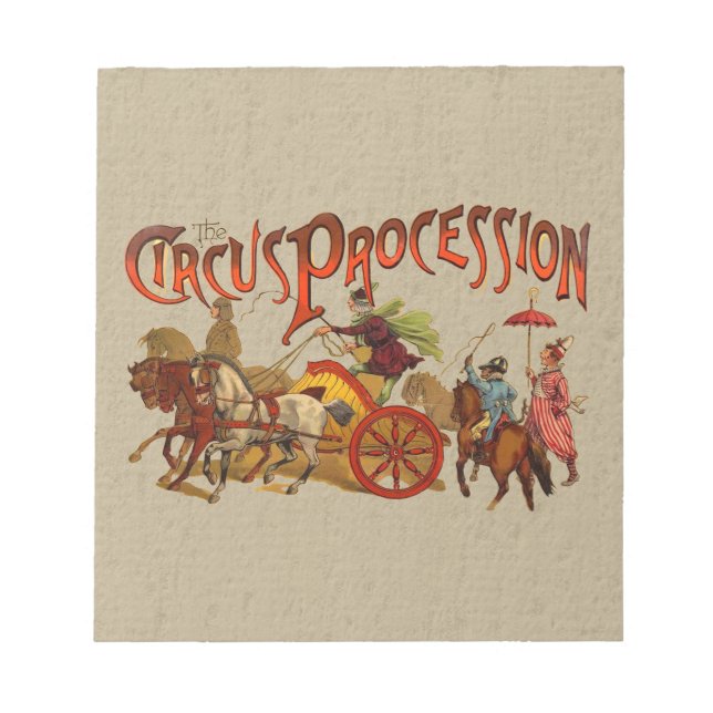 Antique Circus Parad Clowns Horses Anteckningsblock (Framsida)