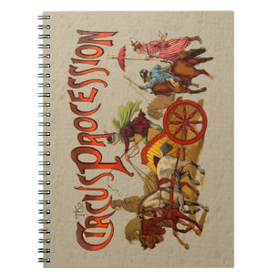 Antique Circus Parad Clowns Horses Anteckningsbok