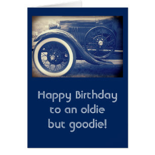 Antique Classic Cars Blue Anpassningsbar Birthday  Hälsningskort