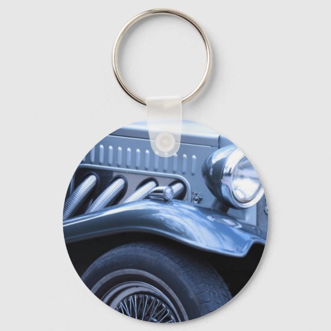 Antique Classic Vintage bil Chrome och Ljus Nyckelring (Framsida)