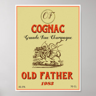 Antique Cognac-etikett Poster