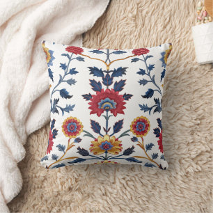 Antique Colorful Indian Blommigt Motif Mönster Kudde