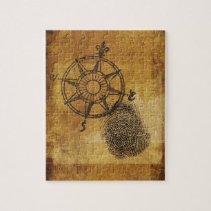 Antique compass ro med fingeravtryck pussel