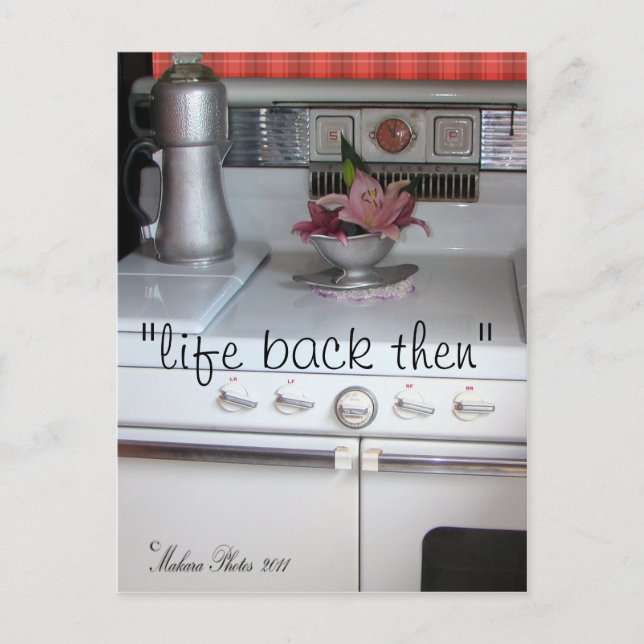 Antique- Cookstove Postcard- #1- anpassa Vykort (Framsida)