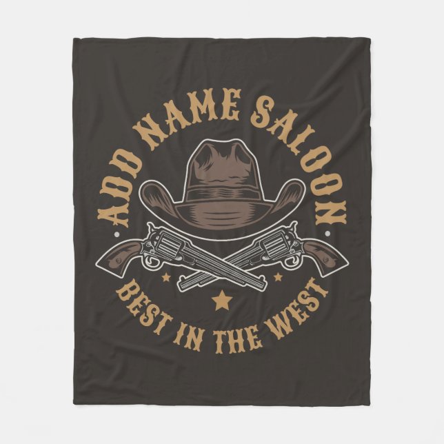 Antique CowboyGuns ADD NAMN Old Vilda western Salo Fleecefilt (Framsidan)