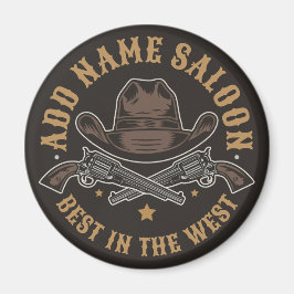 Antique CowboyGuns ADD NAMN Old Vilda western Salo Magnet