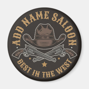 Antique CowboyGuns ADD NAMN Old Vilda western Salo Magnet