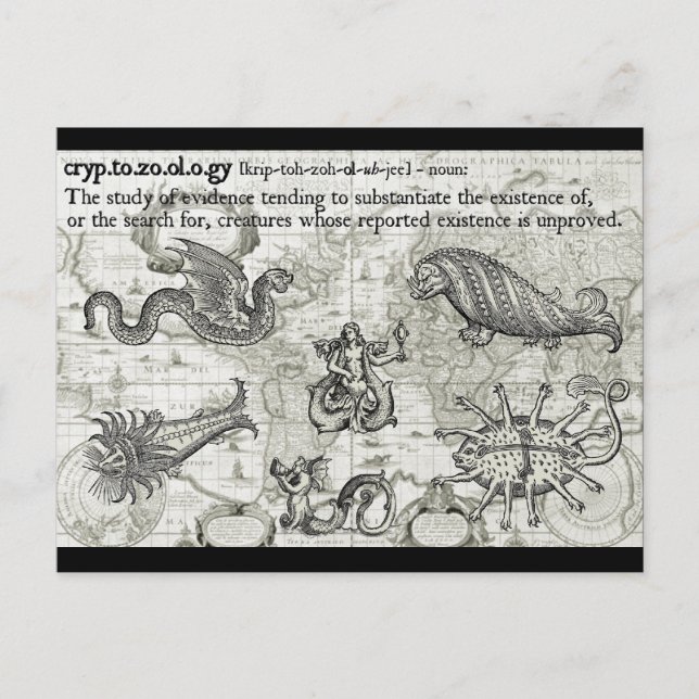 Antique Cryptozoology Postcards Vykort (Framsida)