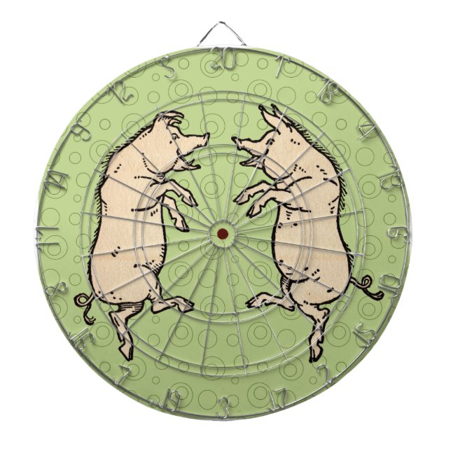 Antique Dancing Grisar: Whimsical Vintage Piggy Ji Darttavla (Framsidan)