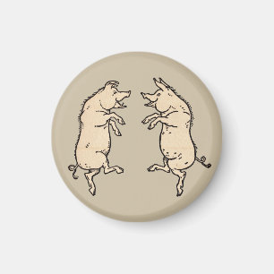 Antique Dancing Grisar: Whimsical Vintage Piggy Ji Magnet