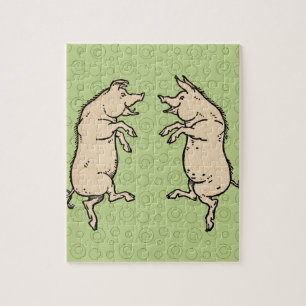 Antique Dancing Grisar: Whimsical Vintage Piggy Ji Pussel