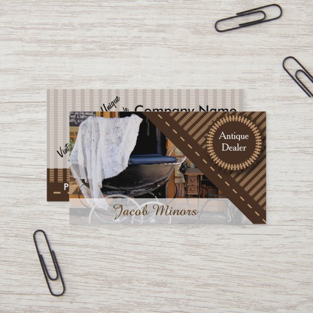 Antique Dealer/Shop Visitkort (Fram/Back In Situ)