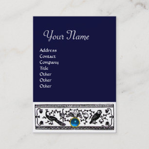 ANTIQUE DECOR, SAPPHIRE MONOGRAM, blå Visitkort