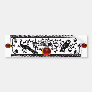 ANTIQUE DECOR,SVART VITDJUR,FÅGLAR RÖDA RUBY, BILDEKAL