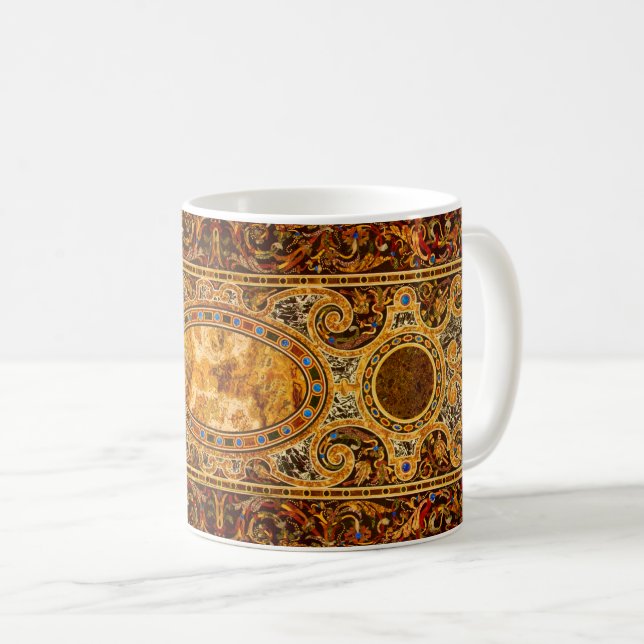 Antique Decorative Italiana Gemstone Mönster Kaffemugg (Framsida höger)