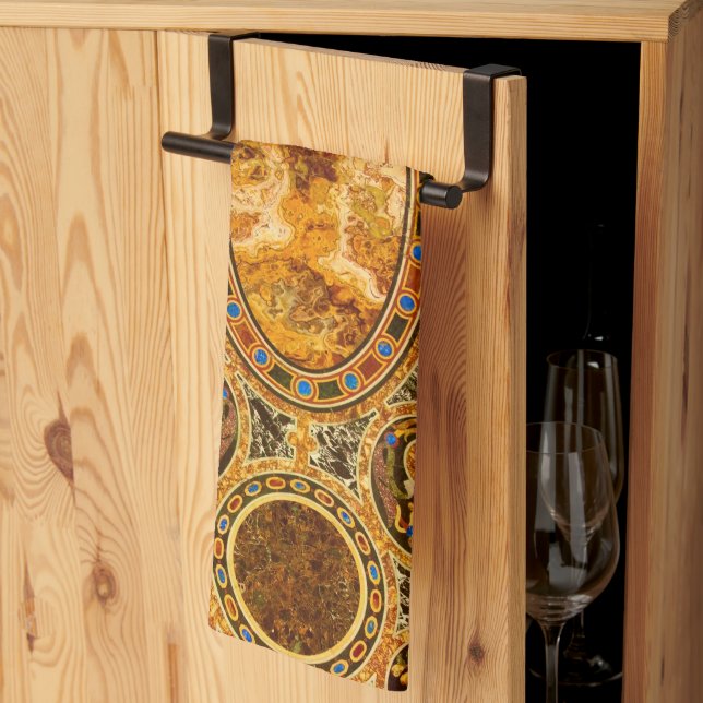 Antique Decorative Italiana Gemstone Mönster Kökshandduk (Thirds Fold)