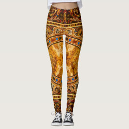 Antique Decorative Italiana Gemstone Mönster Leggings