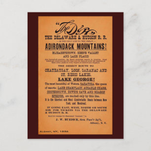 Antique Delaware och Hudson Railroad ad Vykort