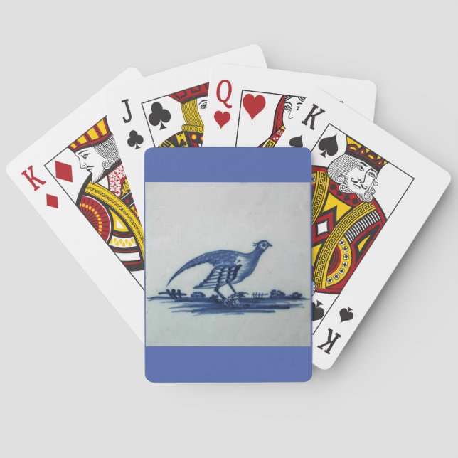 Antique Delft Blue Tile - Grouse in Grass Casinokort (Baksidan)