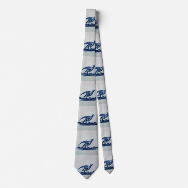 Antique Delft Blue Tile - Grouse in Grass Slips (Framsida)