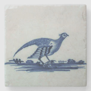Antique Delft Blue Tile - Grouse in Grass Stenunderlägg