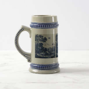 Antique Delft Blue Tile - Nötkreatur och fåglar Sejdel