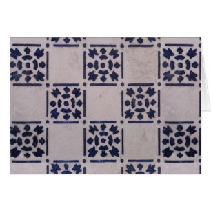 Antique Delft Tile Blue: Classic Dutch Art Mönster Hälsningskort