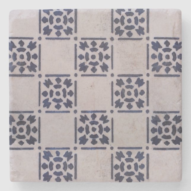 Antique Delft Tile Blue: Classic Dutch Art Mönster Stenunderlägg (Framsidan)