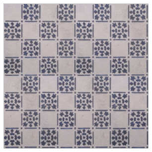Antique Delft Tile Blue: Classic Dutch Art Mönster Tyg