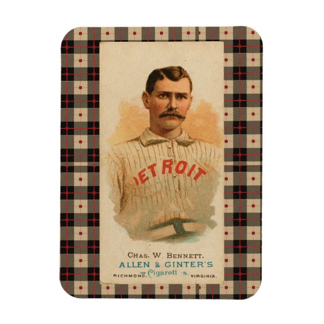 Antique Detroit Baseball Player Poster Magnet (Vertikal)