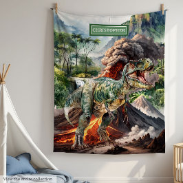 Antique Dinosaur Birthday Gift Personlig Fleecefilt