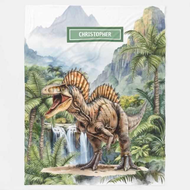 Antique Dinosaur Personlig Blanket Boys Gift Fleecefilt (Framsidan)